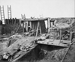 Felice Beato - Interior of the Angle of Taku North Fort Immediately After Its Capture by Storm - Google Art Project