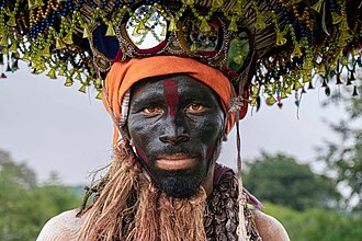 Closeup at Gussadi dance performer